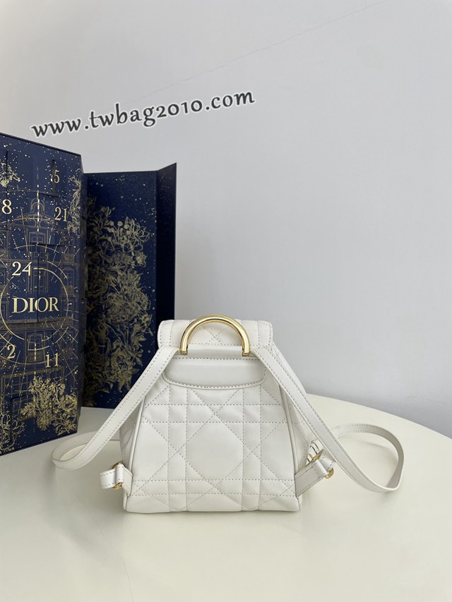 Dior专柜新款迪奥高仿原单白色小号Caro秋冬系列双肩包 djfk1720
